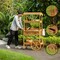Vintiquewise Large Wooden Display Rolling Table with Drawers and Wheels 3 Tier with Shelves for Food and More QI004642 - alternate 2
